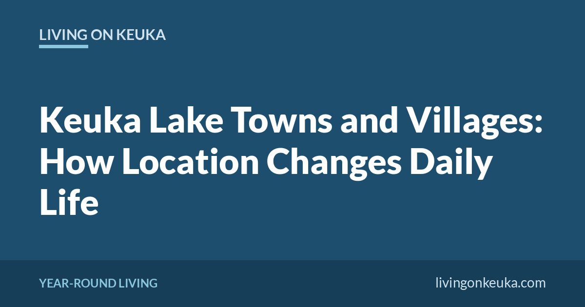 Living on Keuka title card: Keuka Lake Towns and Villages: How Location Changes Daily Life
