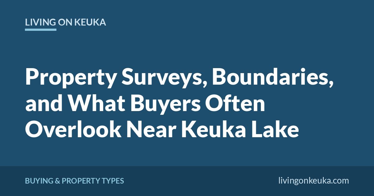 Living on Keuka title card: Property Surveys, Boundaries, and What Buyers Often Overlook Near Keuka Lake