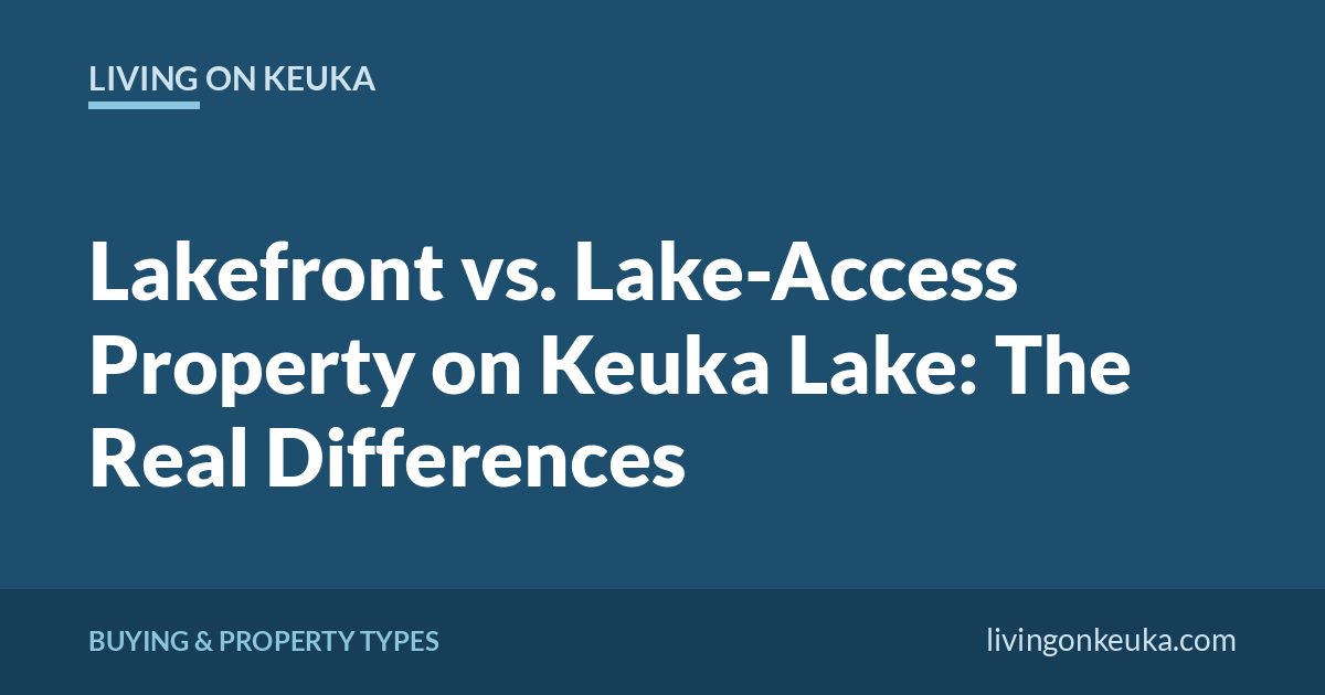 Living on Keuka title card: Lakefront vs. Lake-Access Property on Keuka Lake: The Real Differences